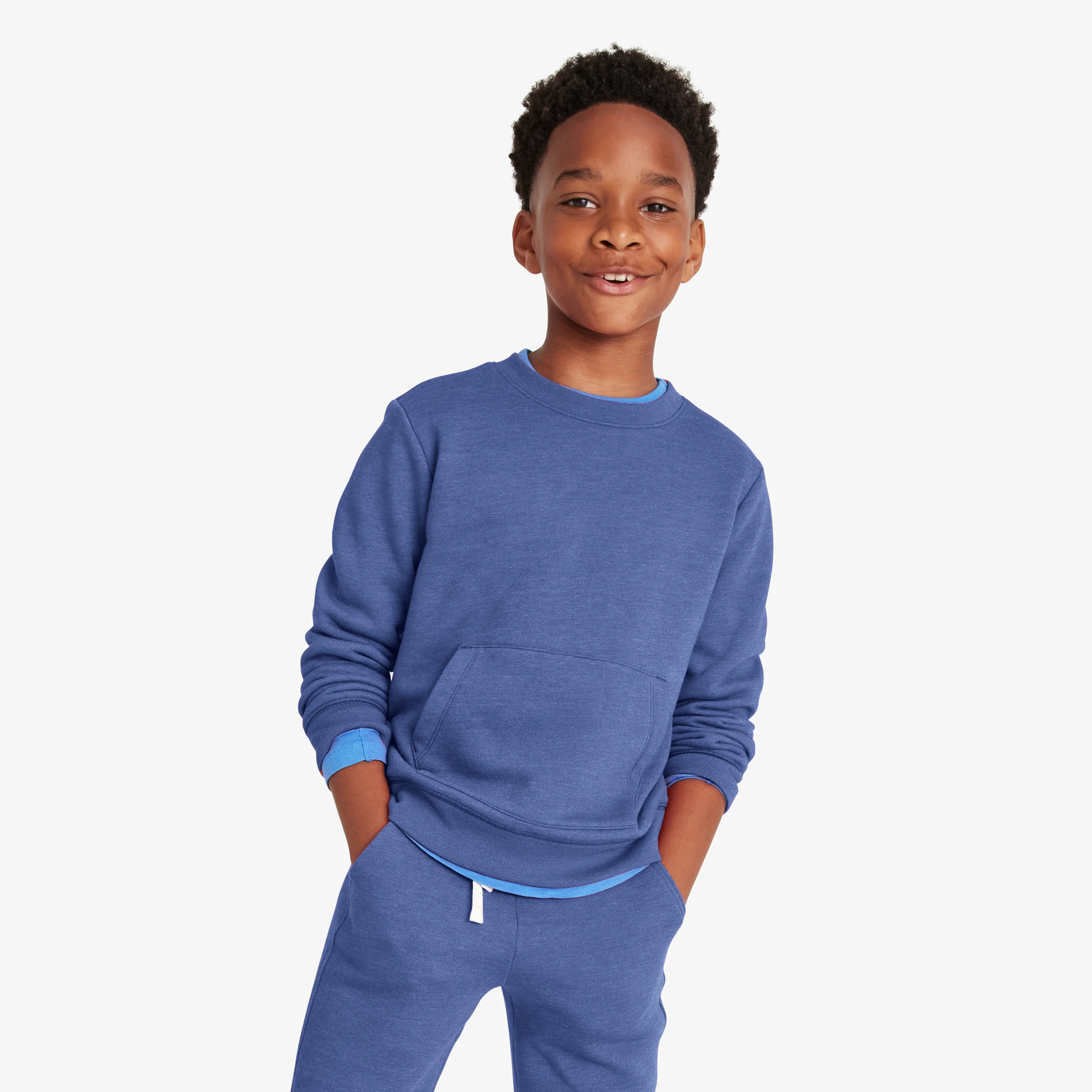 Kids cozy fleece crewneck sweatshirt