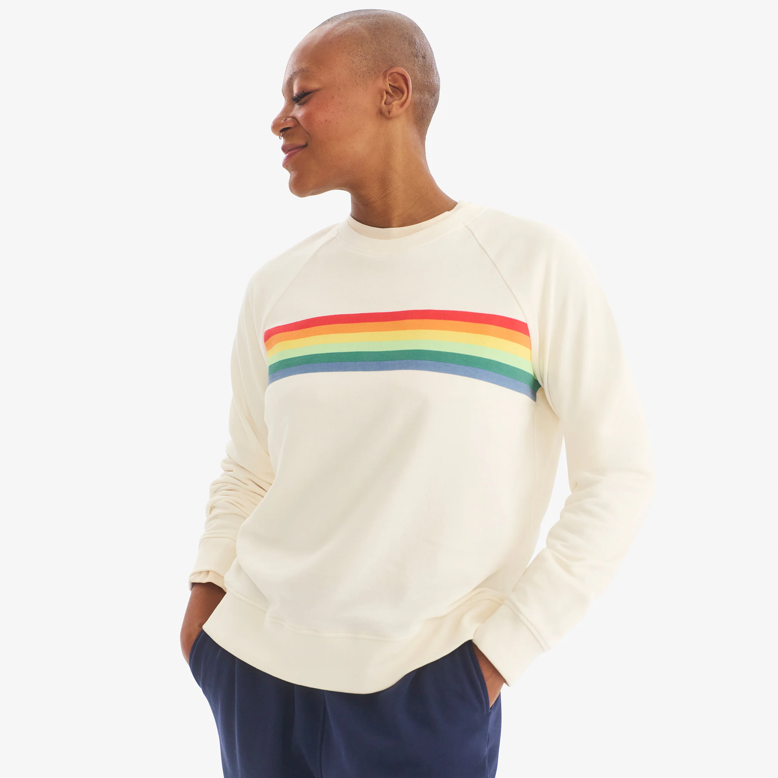 Adult 24/7 banner stripe sweatshirt (women's fit)